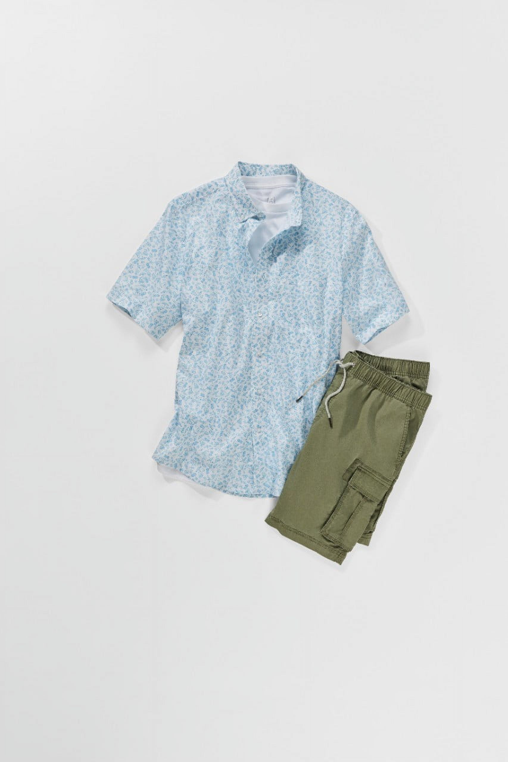 George Men's & Big Men's Short Sleeve Poplin Button-Up Shirt, Sizes S-3XL