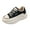 Black, variant on Women's Lace up Tennis Shoes Platform Lightweight Fashion Sneaker Low Top Casual Walking Shoe