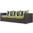 thumbnail image 3 of Lounge Sectional Sofa and Table Set, Rattan, Wicker, Dark Brown Green, Modern Contemporary Urban Design, Outdoor Patio Balcony Cafe Bistro Garden Furniture Hotel Hospitality, 3 of 6