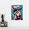thumbnail image 2 of German Shepherd with Fedora Hat Vibrant Portrait Extra Large XL Wall Art Poster Print, 2 of 3