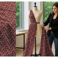 thumbnail image 5 of Soimoi Red Cotton Cambric Fabric Leaves Leaves Print Fabric by the Yard 56 Inch Wide, 5 of 7