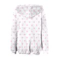 thumbnail image 6 of Women's Fashionable Casual Zippered Hooded Striped Printed Drawstring Furry Sweatshirt Jacket, Classic Stripes Pattern,Pink,XL, 6 of 6