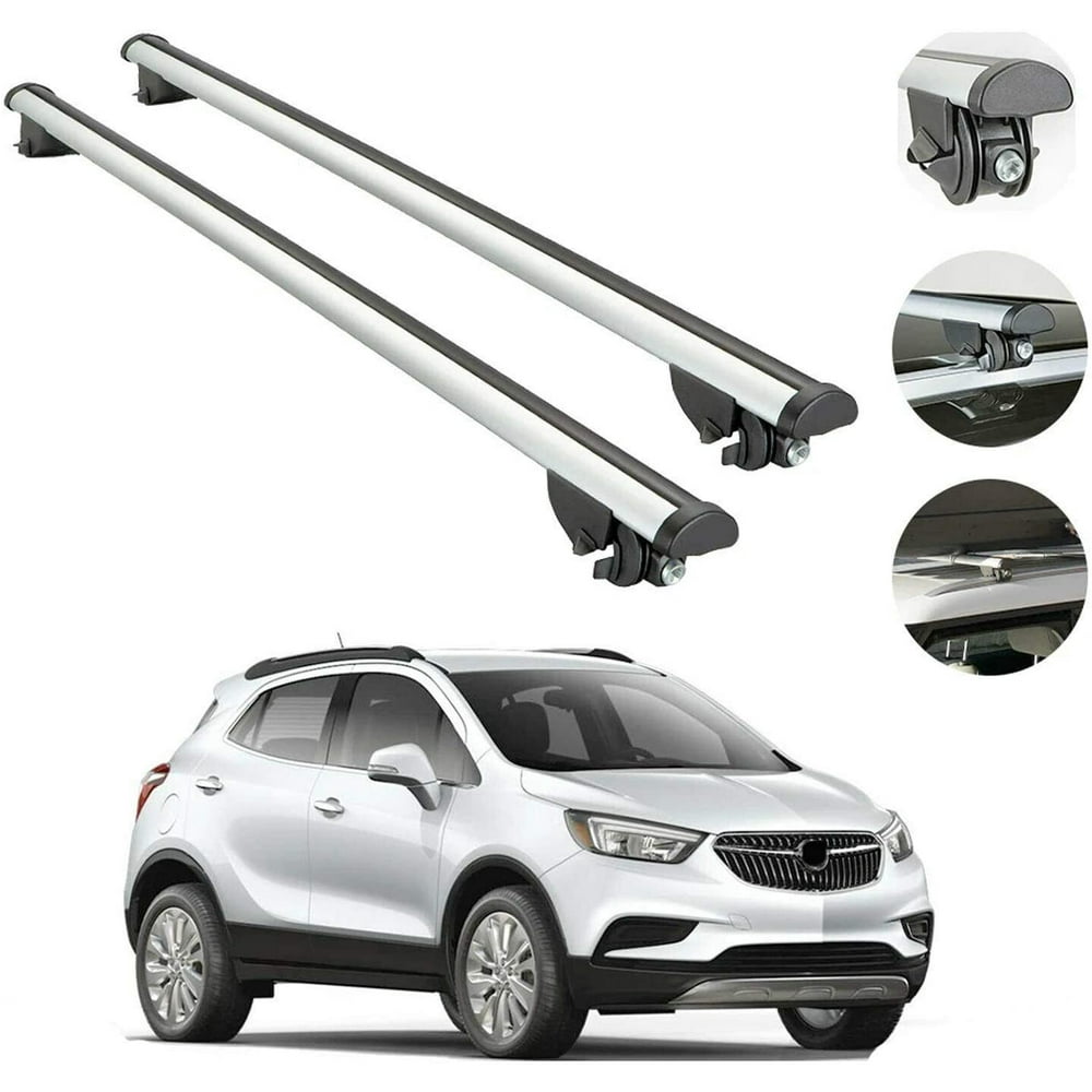 Roof Rack Cross Bars Rails Silver Fits Buick Encore 20142019 Aluminum Cargo Carrier Rooftop Roof Rack Cross Bars Rails Silver Fits Buick Encore 20142019 Aluminum Cargo Carrier Rooftop