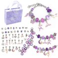 thumbnail image 1 of CHAO Kit para hacer pulseras con dijes, regalo de joyería artesanal para niñas y adolescentes, color morado, 1 of 3