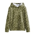 thumbnail image 4 of KPOPLK Girl's Graphic Hoodie for Kids Long Sleeve Sweatshirts Pullover Tops Light Green,Size 11-12 Years, 4 of 5