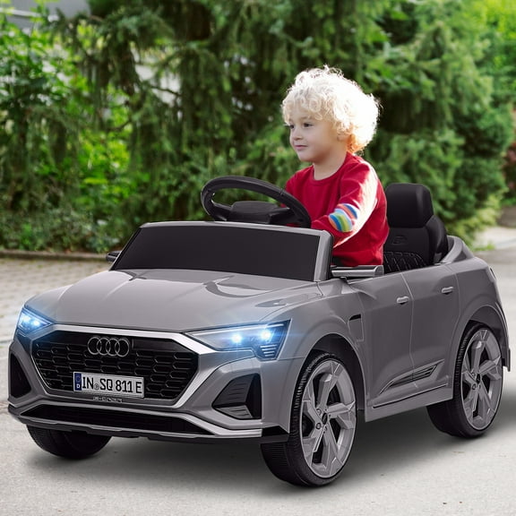 Qaba Audi Q8 e-tron Sportback Licensed 12V Kids Ride on Car, Battery Powered Kids Electric Car w/ Remote, 4 Spring Suspension Wheels, Gray
