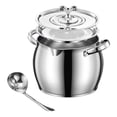 thumbnail image 1 of Luzkey Grease Collection Container with Sieve, Oil Storage Can, Multi-purpose Oil Container with Practical Handle, Large Capacity, Kitchen Accessory Made of 3.5L, 1 of 8