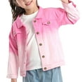 thumbnail image 6 of Gubotare Girl's Denim Jacket Toddler Girl's Ruffle Long Sleeve Button Up Denim Shirt Jacket Size 12 18 Months (Red,12-18 Months), 6 of 8