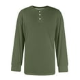 thumbnail image 5 of Resicozy Men's Henley Shirts Long Sleeve Fashion Lightweight Button Plain T-Shirt Casual Basic Tees Top Green M, 5 of 7