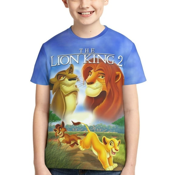 Kids 3D Graphic Lion King T-Shirts, Novelty Shirts Crewneck Short Sleeve Tees for Youth Boys Girls