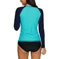 thumbnail image 6 of Women's Long Sleeve Rushguard Contrast Color UPF 50+ Tankini Swim Shirt, 6 of 6