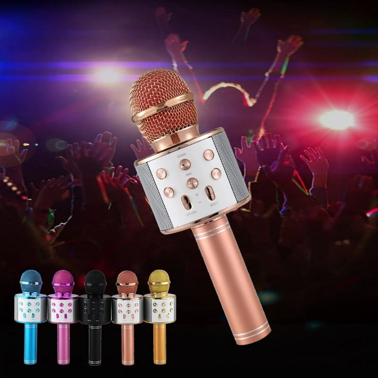 Microphone GENERIQUE Microphone sans fil Bluetooth karaoké portable  professionnel de KTV-rose