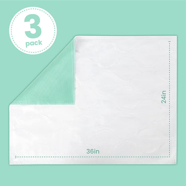 Incontinence Bed Pads - 4 Pack 24 x 36 Reusable Waterproof