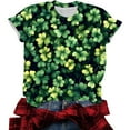 thumbnail image 5 of TrendVibe365 St Patricks Day Short Sleeve Tops for Women Green Plus Size with Crew Neck Polyester Casual St. Patricks Day Blouse Tops for Irish Themed Gifts L, 5 of 5