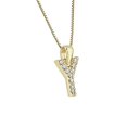 thumbnail image 2 of 14k Yellow Gold Letter Y Diamond Initial Pendant Necklace (1/10cttw) with 18-inch chain by Diamond Wish, 2 of 3