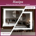 thumbnail image 2 of Hasipu Vanity Mirror with Lights, 24.2" x 19.7" LED Makeup Mirror, Light up Mirror with 10X Magnification and USB, Phone Holder, Smart Touch 3 Colors Dimmable, 360° Rotation (Right Angle Black), 2 of 7
