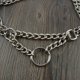 thumbnail image 1 of Collar de perro de cadena de acero inoxidable de metal Collar de entrenamiento de gargantilla de cromo de doble fila ajustable, 1 of 2