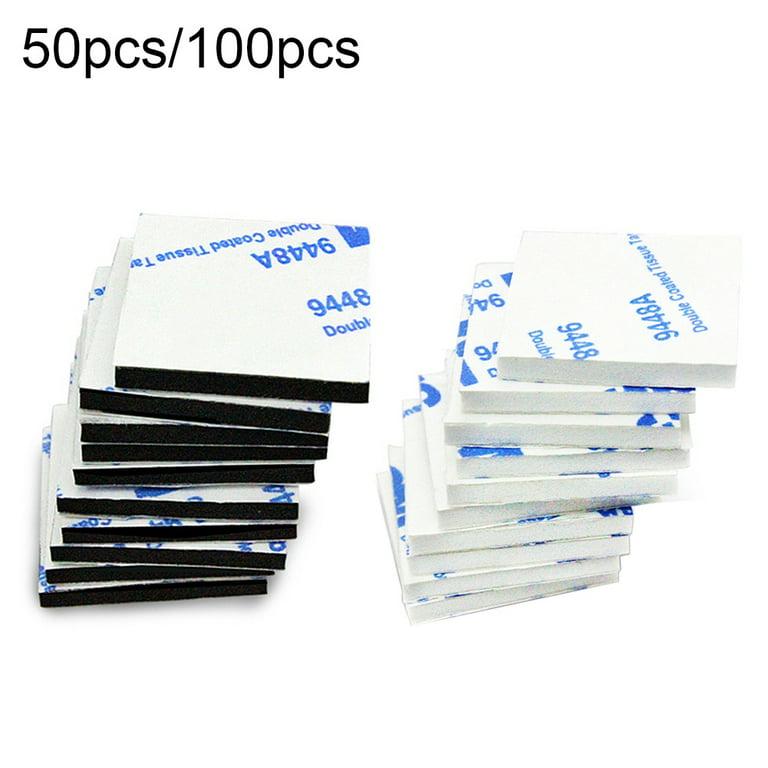 50/100Pcs Double Sided Foam Tapes Home Waterproof Square Adhesive Sticker  Pad Black Double-sided Tape + Foam 