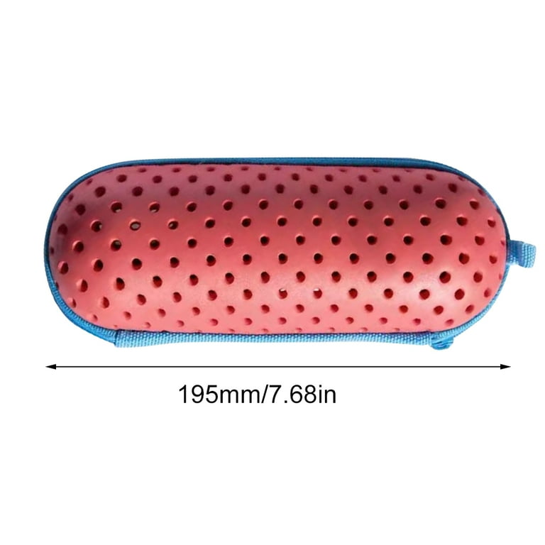 EVA Swimming Goggle Case - Ventilated Storage With Drain Holes, Zipper Closure, Fits Goggles & Swim Caps, Portable