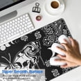 thumbnail image 4 of Long Mouse Pads for Desk,Black Gothic Skull Butterfly Pattern Desk Mats on Top Of Desks, Desk Mouse Pad Extra Large with 3mm Non-Slip Base and Stitched Edge for Gaming,Office,Work,Home 31.5"x11.8", 4 of 6