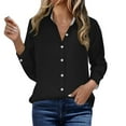 thumbnail image 4 of RYRJJ Women's Dress Shirts Wrinkle Free Long Sleeve Button Down Shirts Solid Office Work Business Blouses(Black,M), 4 of 5