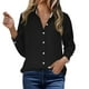 thumbnail image 5 of Sudaderas,Blusa informal de manga larga con botones para mujer, camiseta de poliéster, color liso, corte regular, para uso en casa y en la oficina, sopatenor, 5 of 9