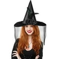 thumbnail image 5 of Realistic Female Ghost Mask for Halloween , Scary Long Hair Latex Mask for Costume Parties, Haunted Houses, Horror Events - Includes Witch Hat Accessory, 5 of 8