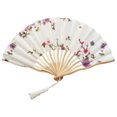 thumbnail image 1 of CSChome Performance Hand Fan Performance Hand Japanese Style Tassel Vintage Stage Performance Flower Print Party Dance Folding Party Favors, 1 of 7