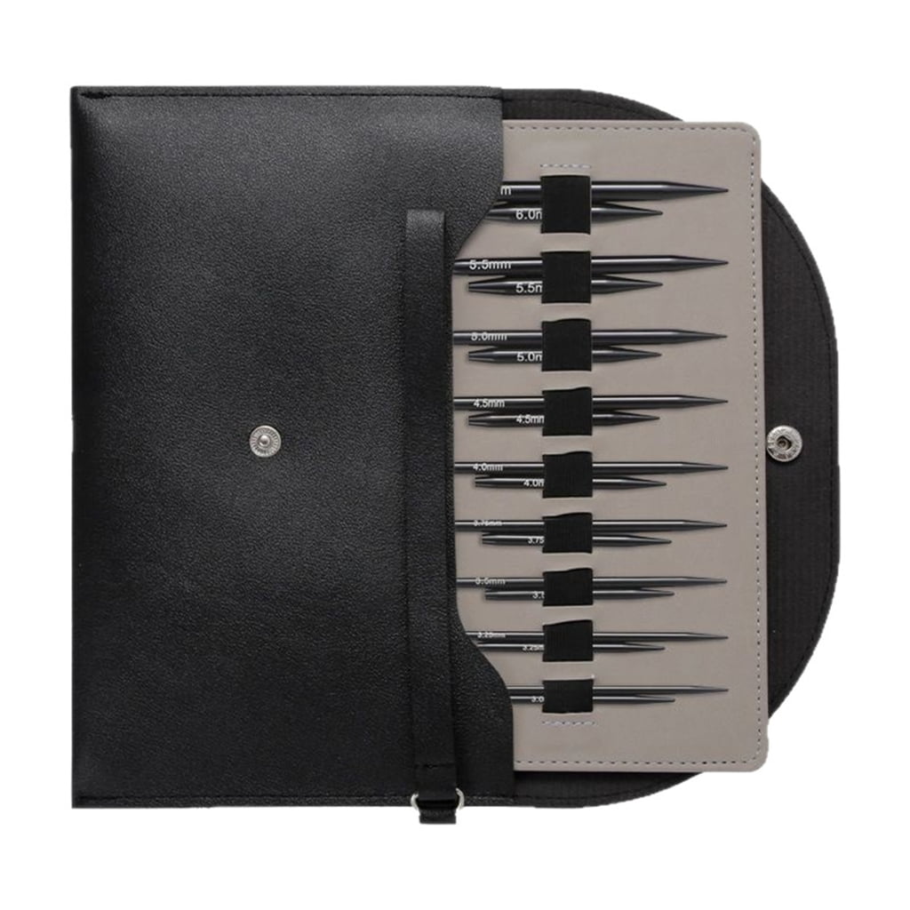 Miiottaa 9Pairs Interchangeable Circular Aluminum Knitting Needle with Storage Bag 3.0mm-6.0mm for Weaving Yarns Craft Weaving