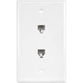 thumbnail image 1 of ENERLITES Duplex RJ11 Telephone Jack Wall Plate, 6-Position 6-Conductor 6P6C (2 Line Support), 1-Gang 4.50" x 2.76",, 1 of 5