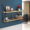 thumbnail image 3 of Sorbus 3 Tier Floating Shelves, for Photos, Decorative Items, and Much More - (Black) Medium Density Fiberboard, Wood, 3 of 7
