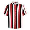 thumbnail image 4 of Vertical Red Black And White Stripes Vacation Shirt Summer Casual Shirts Male Trending Bl, 4 of 5