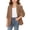 Coffee, variant on Girls School Blazer with 3/4 Sleeves Solid Color Wrinkle-Resistant Suit Jackets Button Front Jacket for Wedding Prom Party White Size 170