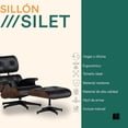 thumbnail image 2 of Mubson Sillon Lounge con Ottoman De Piel Genuina Silet Negro, 2 of 5