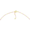 thumbnail image 5 of Gold Plated 15-inch Adjustable Light Pink Enamel Bead Chain Necklace for Women, 5 of 6