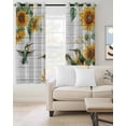 thumbnail image 2 of Sunflower Blackout Curtains for Bedroom Living Room Darkening Curtains 90 Inch Hummingbird Summer Botanical Wooden Black Out Window Curtain Privacy Insulated Window Treatment Grommet Drapes 52"x90"x2, 2 of 9