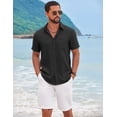 thumbnail image 3 of COOFANDY Men's Short Sleeve Casual Button Down Shirts Summer Beach Wedding Textured Linen Shirt for Men, 3 of 7
