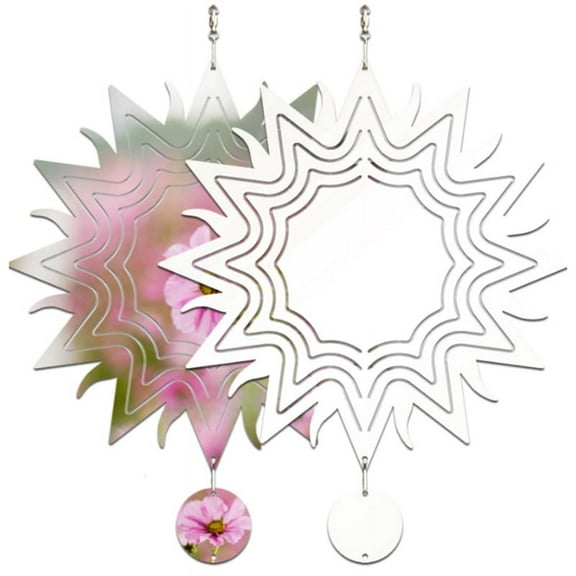 4Pcs 8 Inch Sublimation Wind Spinner Blanks 3D Wind Spinners Hanging Wind Spinner for I mj1674