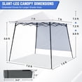 thumbnail image 3 of EAGLE PEAK Pop-up Compact Canopy Tent with Extended Eaves & Sidewall, Portable and Easy Setup Slant Leg Instant Shelter, 8x8 Base 7x7 Top, White, 3 of 9