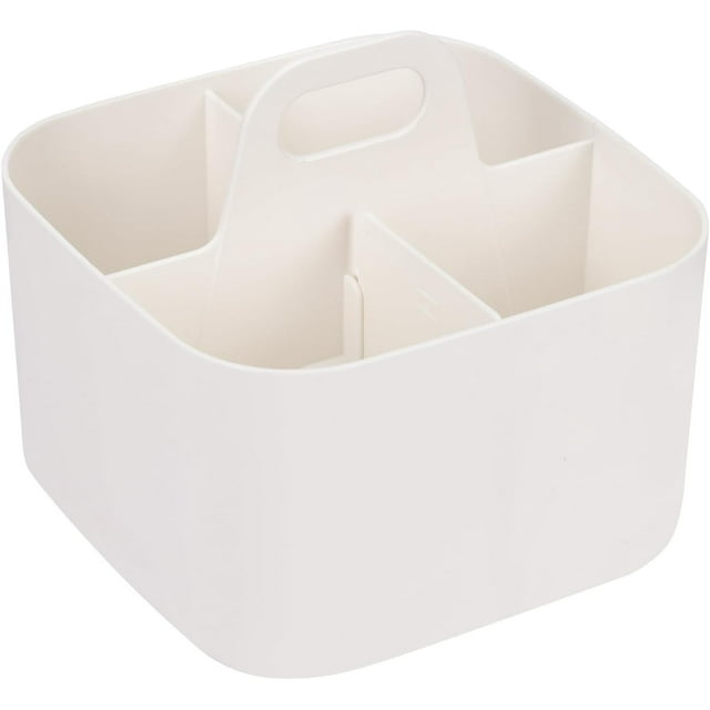 SURJDE Boîte de Rangement Multifonctionnelle en Plastique, Boîte de Rangement Carrée Blanche Portable en Plastique, Design Empilable, Adaptée pour Fournitures Artistiques, Artisanat, Rangement de Pièces, Tient Divers Brosses