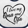 thumbnail image 4 of Inktastic I Love My Oma and Opa in Black Chalk Heart Boys or Girls Baby Bib, 4 of 4