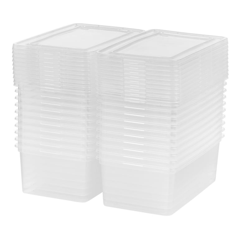 Mainstays 5Qt Stackable Plastic Lidded Closet Organizer Box