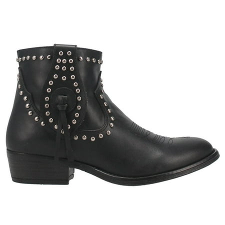 

Dingo Womens Destry Studded Zippered Boots Ankle Mid Heel 2-3