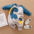 thumbnail image 4 of ATAIKU 1 Piece Baby Boys Long Sleeve Outfit Infant Cotton Romper Dinosaur Jumpsuit Newborn Baby Boy One Piece Coverall Spring 0-3M, 4 of 7