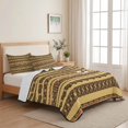 thumbnail image 5 of Quilts King Size Bedding Set, Yellow Brown Boho Lightweight Quilted Comforter, Ethnic Tribe Aesthetic Abstract Art Soft Reversible Bedspread Coverlet with Pillow Covers for All Season, 96" x 106", 5 of 9