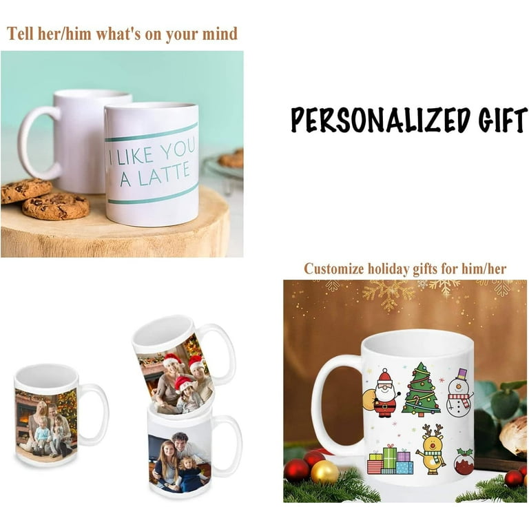 Sublimation Mugs, White Coffee Mugs 11oz Sublimation Coffee Mugs AAA Coating Ceramic Mugs with Large Handle, Sublimation Blanks White Mugs Coffee Mug