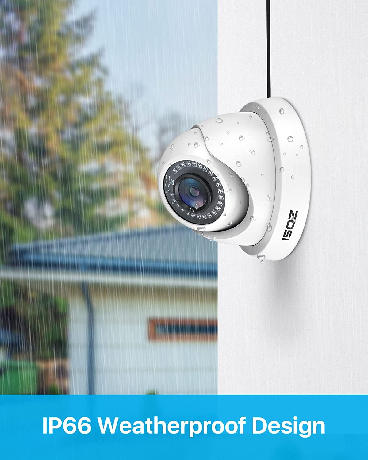 ZOSI 4 Pack 2.0MP HD 1080P HD-TVI Indoor Outdoor Dome Wired Home Security Surveillance CCTV Camera Kit