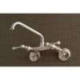 thumbnail image 2 of Kingston Brass KS373SN Kingston Two Handle Wall Mount Laundry Faucet, Brushed Nickel, 2 of 6