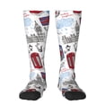 thumbnail image 1 of Fotbe London Landmark2 Calcetas Divertidas Estampadas para Hombre y Mujer, Calcetas de Algodón hasta la Rodilla para Caminar, Correr, Enfermería y Embarazo, 1 of 6