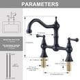 thumbnail image 4 of WOWOW Antique Brass Sink Faucet 2 Hole Oil Rubbed Bronze Kitchen Faucet, 4 of 7